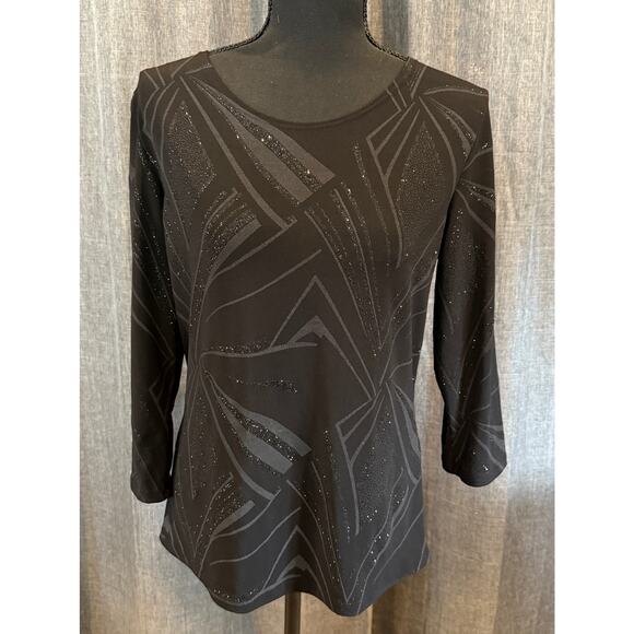 Dress Barn Black Festive shirt - Picture 1 of 4